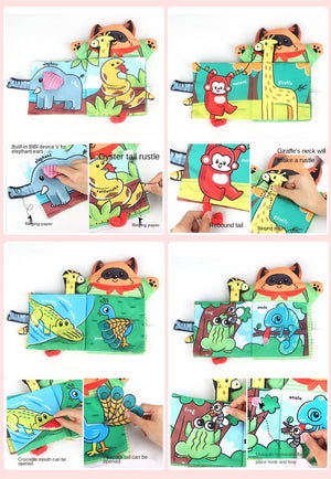 2Pcs Montessori Baby Books Soft Cloth Book -AE