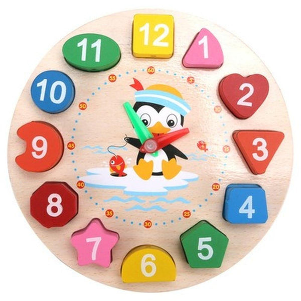 تحميل الصورة في عارض الصور ، Educational Wooden Beaded Geometry Digital Clock CNF5 - HN Bazar 
