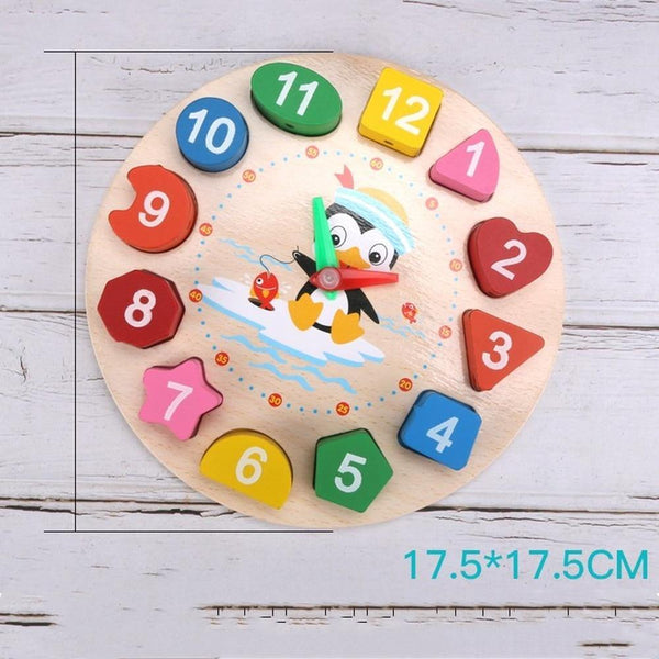 تحميل الصورة في عارض الصور ، Educational Wooden Beaded Geometry Digital Clock CNF5 - HN Bazar 
