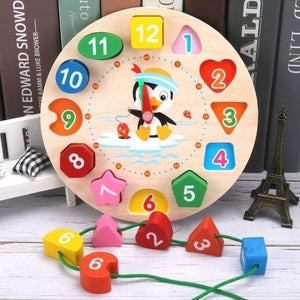 Educational Wooden Beaded Geometry Digital Clock CNF5 - HN Bazar 