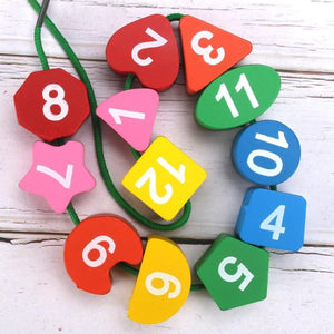Educational Wooden Beaded Geometry Digital Clock CNF5 - HN Bazar 