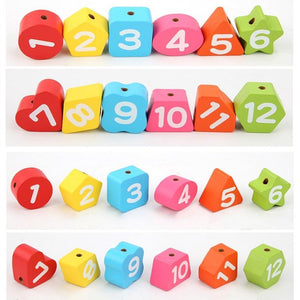 Educational Wooden Beaded Geometry Digital Clock CNF5 - HN Bazar 