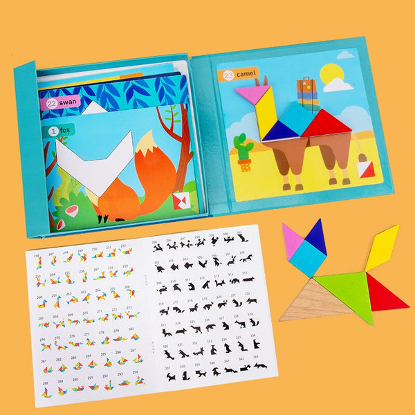 تحميل الصورة في عارض الصور ، أحجية مغناطيسية ثلاثية الأبعاد أحجية الصور المقطوعة Tangram CNF5.5
