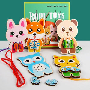 5 Pcs/box - Threading Game Montessori Early Education Rope Puzzles CNF1 - HN Bazar 
