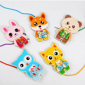 5 Pcs/box - Threading Game Montessori Early Education Rope Puzzles CNF1 - HN Bazar 