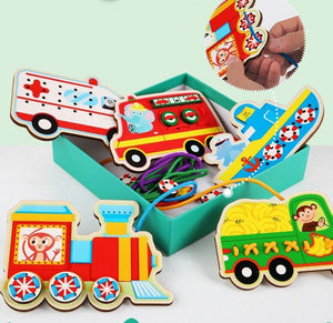 5 Pcs/box - Threading Game Montessori Early Education Rope Puzzles CNF1 - HN Bazar 