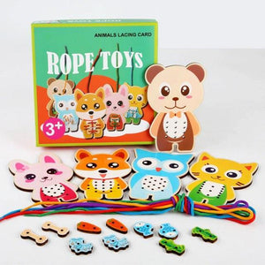 5 Pcs/box - Threading Game Montessori Early Education Rope Puzzles CNF1 - HN Bazar 