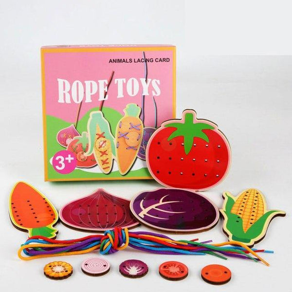 تحميل الصورة في عارض الصور ، 5 Pcs/box - Threading Game Montessori Early Education Rope Puzzles CNF1 - HN Bazar 
