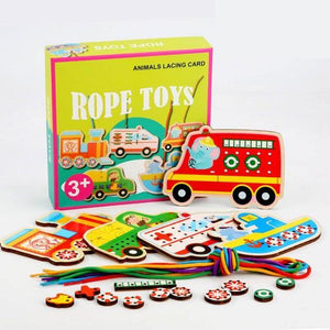 5 Pcs/box - Threading Game Montessori Early Education Rope Puzzles CNF1 - HN Bazar 