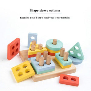4 Pcs Montessori Building Block Puzzle CNF1 - HN Bazar 