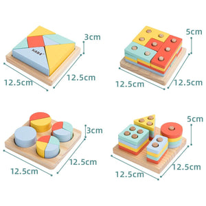 4 Pcs Montessori Building Block Puzzle CNF1 - HN Bazar 