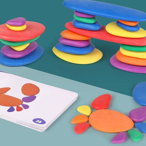 Rainbow Stacking Jenga Natural Solid wood CNF1 - HN Bazar 