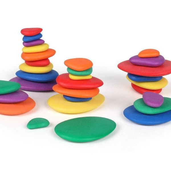 Load image into Gallery viewer, Rainbow Stacking Jenga Natural Solid wood CNF1 - HN Bazar 
