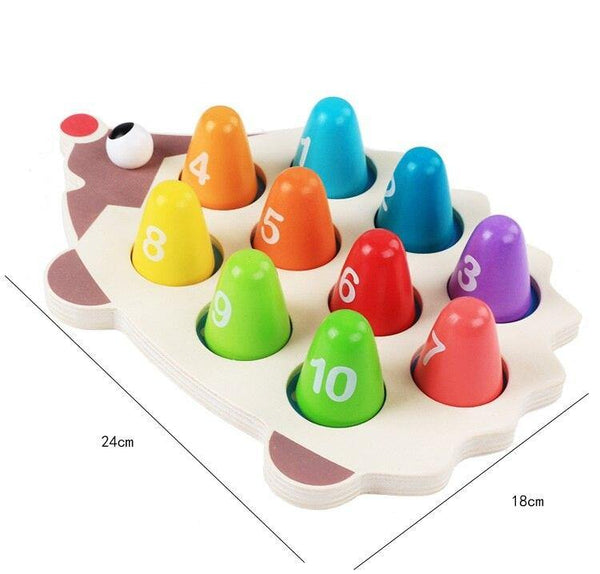 Load image into Gallery viewer, Wooden Hedgehog Math Learning Tool CNF1 - HN Bazar 
