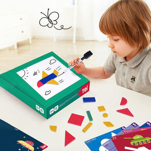 TOI Tangram Jigsaw Wood Geometric Shape Toys - HN Bazar 