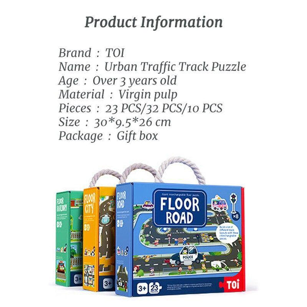 تحميل الصورة في عارض الصور ، TOI Floor Road Traffic Track Large Puzzle Paper - HN Bazar 

