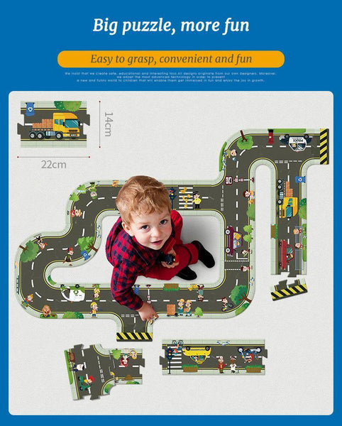 تحميل الصورة في عارض الصور ، TOI Floor Road Traffic Track Large Puzzle Paper - HN Bazar 
