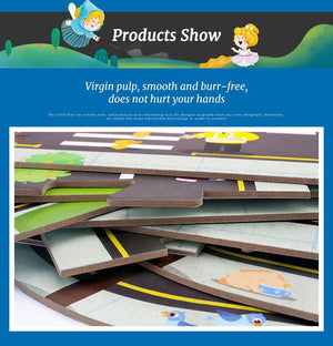 TOI Floor Road Traffic Track Large Puzzle Paper - HN Bazar 