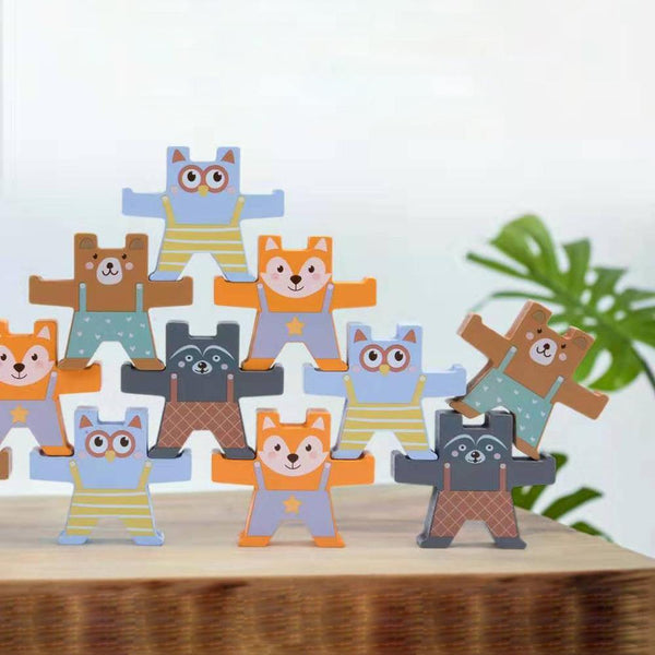 Load image into Gallery viewer, Wooden Bear Balanced Building Blocks CNF1 - HN Bazar 
