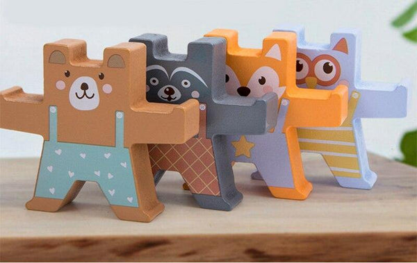 Load image into Gallery viewer, Wooden Bear Balanced Building Blocks CNF1 - HN Bazar 
