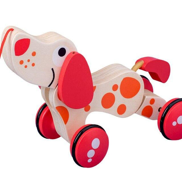 Load image into Gallery viewer, Crocodile / Puppy Wooden Pull Cord Toddler Cart Train CNF1 - HN Bazar 
