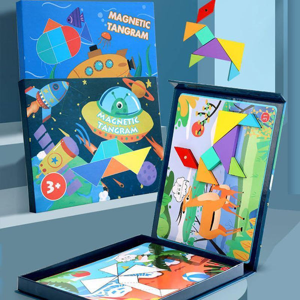 تحميل الصورة في عارض الصور ، Magnetic Tangram Jigsaw Puzzle Board CNF5 - HN Bazar 
