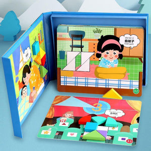 Magnetic Tangram Jigsaw Puzzle Board CNF5 - HN Bazar 