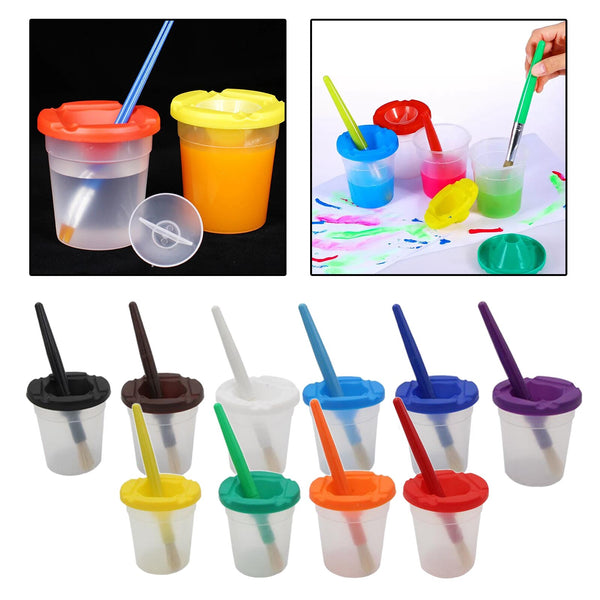 Load image into Gallery viewer, 10 Pieces Painting Cup Brush Holder Painter-  No Spill CNF B
