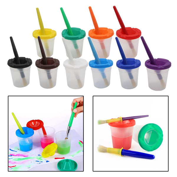 Load image into Gallery viewer, 10 Pieces Painting Cup Brush Holder Painter-  No Spill CNF B
