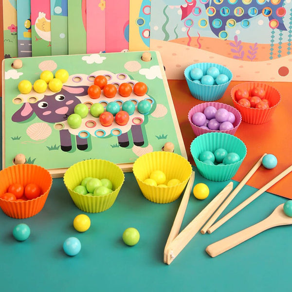 Load image into Gallery viewer, Clip Beads Toys + Color Sorting Toys CNF5
