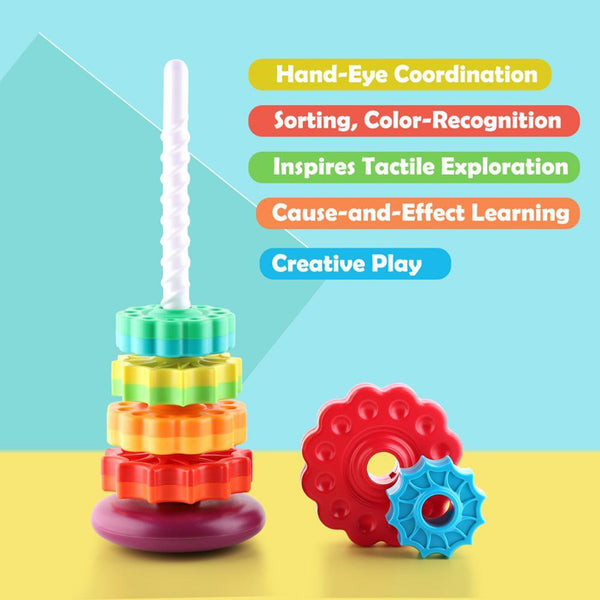 Load image into Gallery viewer, Rainbow Tower Stacking Block - AE
