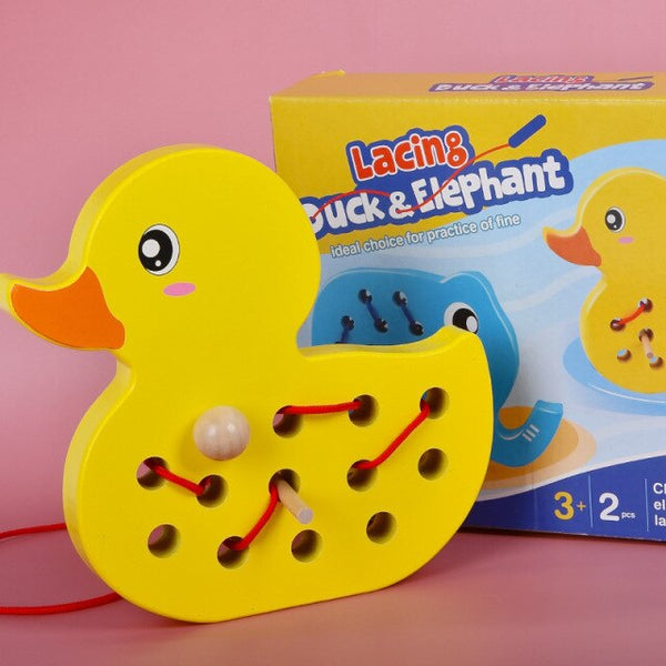 Load image into Gallery viewer, Zoo String Toy- Elephant and Duck CNF6
