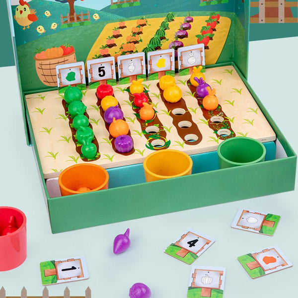 Load image into Gallery viewer, Wooden Veggie Farm Sorting Set CNF7
