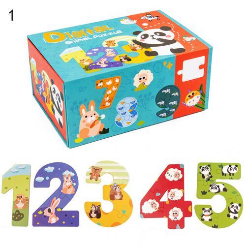 Load image into Gallery viewer, Wooden Number &amp; Alphabet Puzzle with Colorful Patterns CNF6

