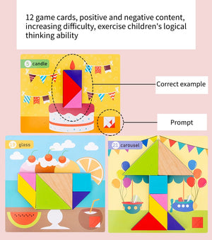 أحجية مغناطيسية ثلاثية الأبعاد أحجية الصور المقطوعة Tangram CNF5.5