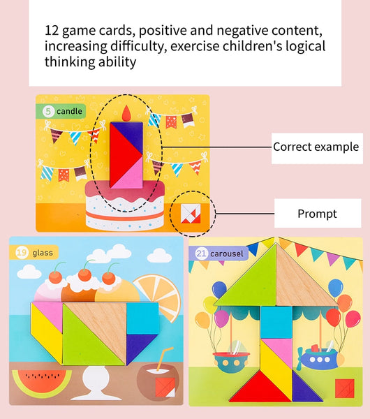 تحميل الصورة في عارض الصور ، أحجية مغناطيسية ثلاثية الأبعاد أحجية الصور المقطوعة Tangram CNF5.5
