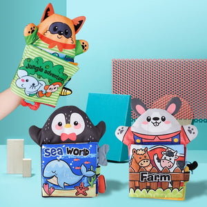 2Pcs Montessori Baby Books Soft Cloth Book -AE