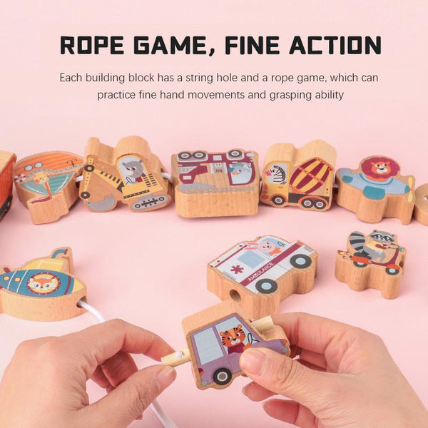 Load image into Gallery viewer, Large Blocks Cartoon Wooden Beads CNF5
