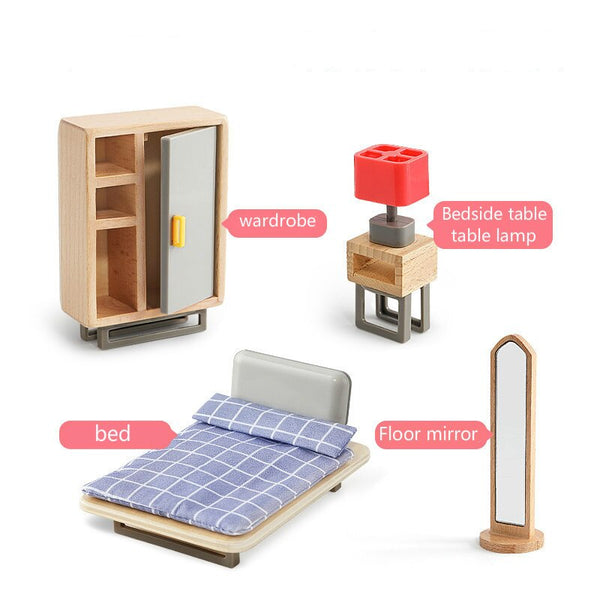 Load image into Gallery viewer, Wooden Doll House With Furniture CNF D
