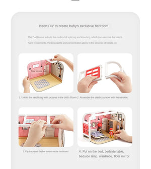 Wooden Doll House With Furniture CNF D