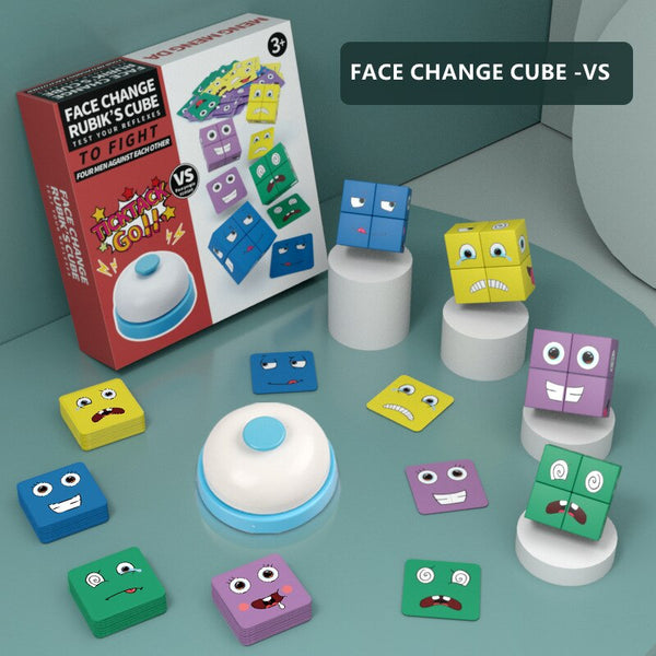 تحميل الصورة في عارض الصور ، Montessori Wooden Fun Face Changing Cube  CNF7
