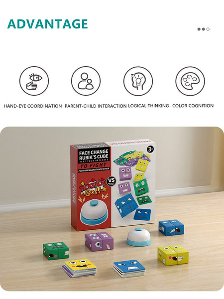 تحميل الصورة في عارض الصور ، Montessori Wooden Fun Face Changing Cube  CNF7
