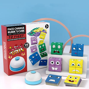 Montessori Wooden Fun Face Changing Cube  CNF7