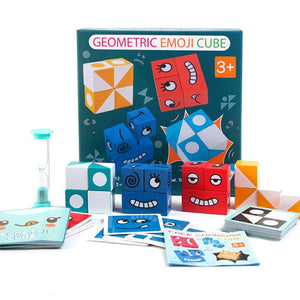 Montessori Wooden Fun Face Changing Cube  CNF7
