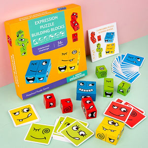 Montessori Wooden Fun Face Changing Cube  CNF7