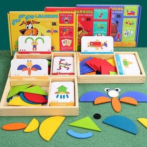 Graphic Card Board Shape Creation Memory Cognitive Wooden Jigsaw Puzzle CNF5