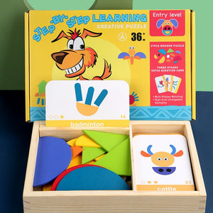Graphic Card Board Shape Creation Memory Cognitive Wooden Jigsaw Puzzle CNF5