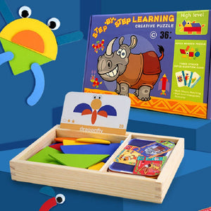 Graphic Card Board Shape Creation Memory Cognitive Wooden Jigsaw Puzzle CNF5