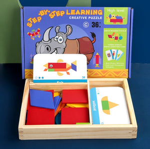 Graphic Card Board Shape Creation Memory Cognitive Wooden Jigsaw Puzzle CNF5