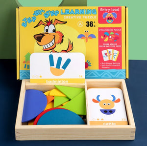 Graphic Card Board Shape Creation Memory Cognitive Wooden Jigsaw Puzzle CNF5